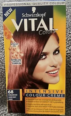 Schwarzkopf Vital Hair Colours Permanent Hair Dye DARK RUBY (#68) • £6.99