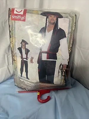 Smiffys Aye Aye Pirate Captain Costume Black S - Size 34-36 • £11.95