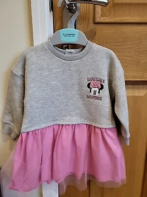 Marks And Spencer Baby Girl Dress 9-12 Months Pink And Grey.  • £7.99