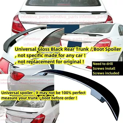 Modified Universal Gloss Black Rear Trunk Lip Boot Spoiler Wing Fits Sedan/Coupe • $66.35