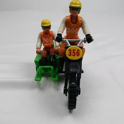 Vintage Fisher Price 356 Adventure People Cycle Racing Team Motorcycle Sidecar • $34.99