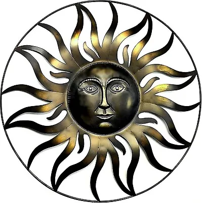 Bellaa Sun Outdoor Metal Wall Art Rustic Unique 3d Modern Minimalist Hanging ... • $87.84