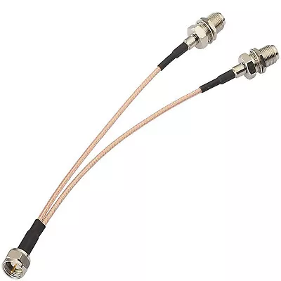 50 Ohm F Type Coax Cable Splitter To F Dual Female 3 Way RG316 Coaxial Cable • £8.38