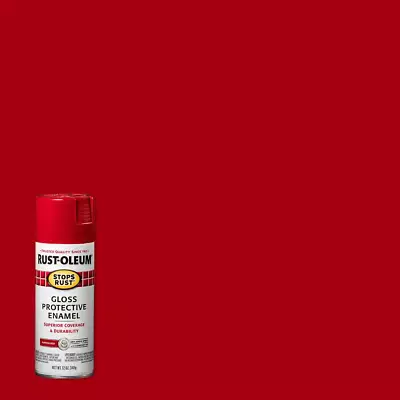 Rust-Oleum Stops Rust 12 Oz. Sunrise Red Protective Enamel Gloss Spray Paint-USA • $9.37