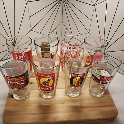 Vintage Coca Cola Drinking And Decorative Glasses Set Of 8 (16 Oz.) • $36