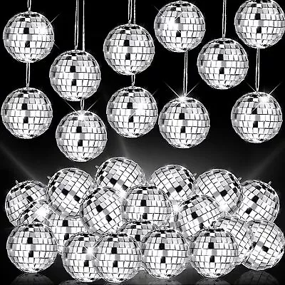 65 Pcs Disco Balls Ornaments Christmas Tree Ornaments Decorations Silver Mini... • $29.85