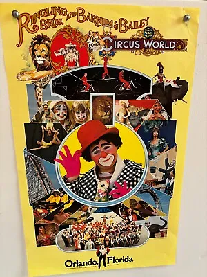 Vintage Ringling Bros Circus World Poster 16 X26   Ron Severini Clown Centered • $11.77