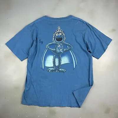 VINTAGE 90s | Super Grover Sesame Street Cartoon Blue T-Shirt Sz XL Adult • $30