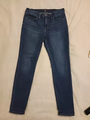 J.CREW 8  Mid Rise Skinny Ankle Crop Jeans Size 29 Rinse Dark Wash Stretch EUC • $19.90