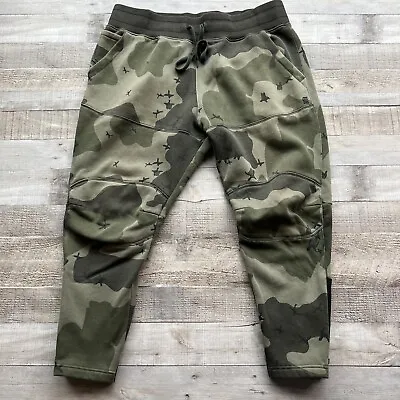 G Star Raw 5621 Sweatpant Mens XLarge Camouflage Fleece Ankle Zip Tapered Fit • $54.74