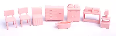 Vintage 50s Marx Pink Dollhouse Furniture Sewing Machine Side Table Living Room • $17.95