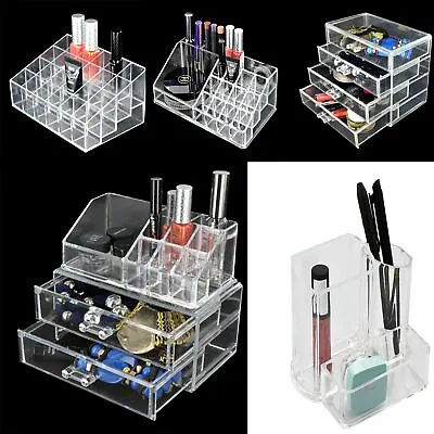 Cosmetic Organizer Jewelry Storage Clear Acrylic Makeup Drawers Vanity Unit • £8.99