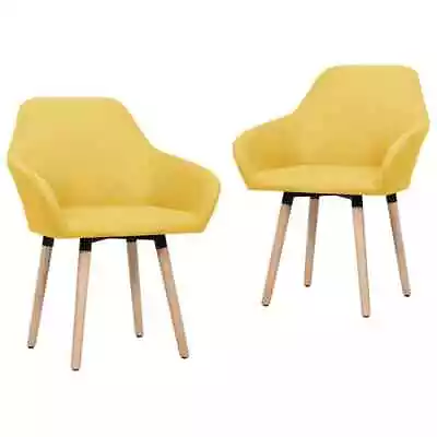 Tidyard Dining Chairs 2 Pcs Yellow Fabric For Kitchen Dining Room B4B7 • $235.70