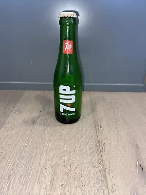 Vintage 7 Up Bottle ~ 7 Oz ACL Soda Bottle ~ Green Glass Dated 1970 With Cap • $10