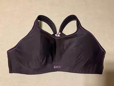 Panache Sports Bra Black  Size 34DD Non Wired Padded High Impact Racer Back 7341 • £16