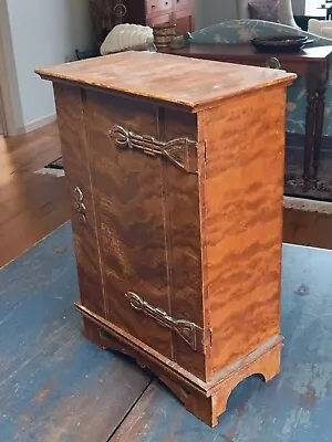 Antique Tiger Stripe Grain Painted Wall Medicine / Apothecary Table Top Cabinet • $95