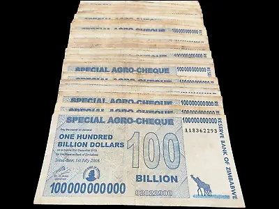 50x Zimbabwe 100 Billion Dollar Special Agro Cheque Bill Banknote - 5 Trillion • $189.99