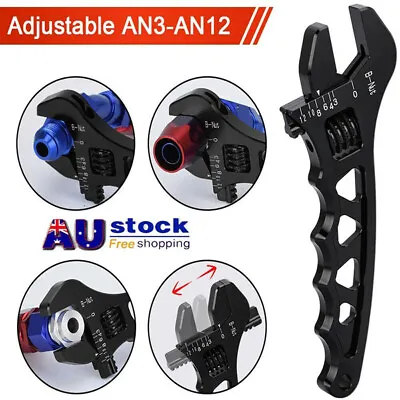 Aluminium Adjustable Wrench Spanner AN-3 AN-4 AN-6 AN-8 AN-10 AN-12 Hose Fitting • $24.69