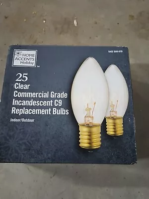 25 C9 Clear Transparent Replacement Christmas Light Bulbs Holiday Wedding Party • $11.99