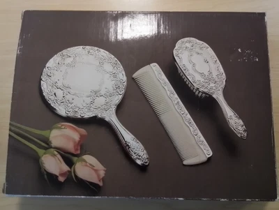 £15.99 • Buy Silver Plated 3 Piece Dressing Table Set