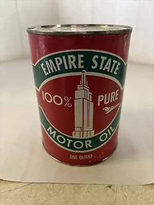 Vintage 1 Quart Empire State Motor Oil Can Full • $10.50