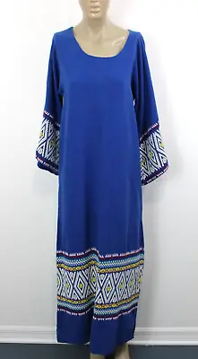 Vintage Embroidered Mexican Ethnic Boho Dress Floral Handmade Women's One Size • £38.60