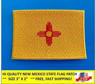 NEW MEXICO STATE FLAG EMBROIDERED PATCH IRON-ON OR SEW-ON HI-QUALITY (3 X 2”) • $2.95