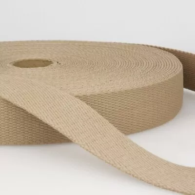 Stephanoise 30mm Cotton Webbing Taupe - Per Metre • £2.49