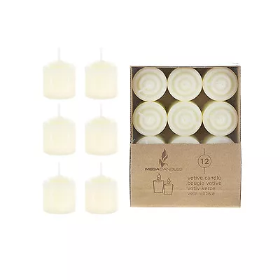 Mega Candles - Unscented 10 Hours Votive Candles - Ivory Set Of 12 CGA068-I • $13.99