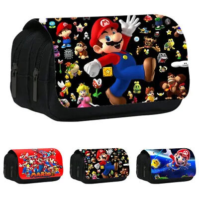 £5.60 • Buy Kid Super Mario Large Pencil Case School Stationery Box Pouch Zip Up Make Up Bag