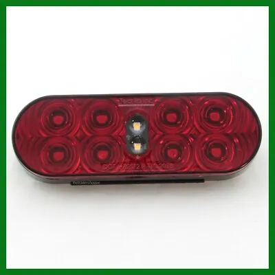  Red & White 6  Oval Grommet Mount Stop Tail Turn & Back Up Reverse Light 10 LED • $23.75