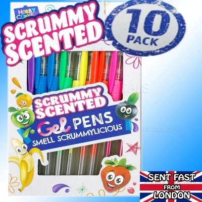 £3.95 • Buy Scented Gel Pens SMELLY FRUIT SCENTS 10 BRIGHT COLOURS Card Craft Crafting UK