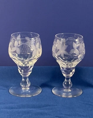 $24.99 • Buy Val St Lambert Crystal VIGNES Cordial Glass 3  - Set Of 2
