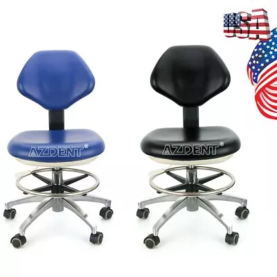 Medical Dental Chair Office Swivel Adjustable Rolling Tool PU Leather Black/Blue • $165.59