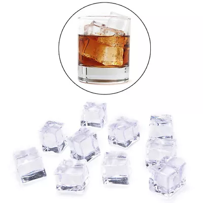 10PCS/Pack Fake Artificial Acrylic Ice Cubes Crystal Clear 2/2.5/3cm Squa N^Z8 • £5.63