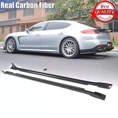 Real Carbon Side Skirts Extension Lip For Porsche Panamera Base GTS Turbo S 14UP • $682.10