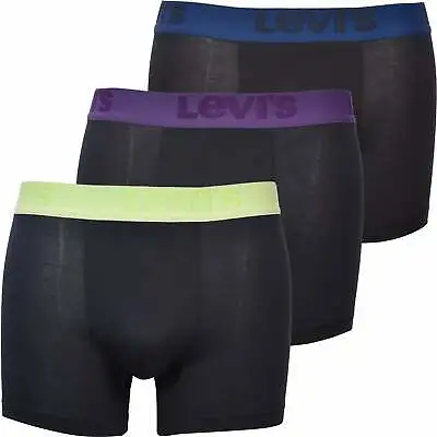 £29.99 • Buy Levi's 3-Pack Premium Men's Boxer Briefs, Black With Blue/yellow/purple
