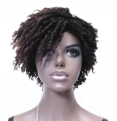 Short Asymetrical Black/Brown  Dreadlock Classic Cap Full Synthetic Wig - JO • $17.85