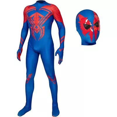 Mens Spider-Man Cosplay Jumpsuit Costume Halloween Party Bodysuit Fancy Dress UK • £21.65