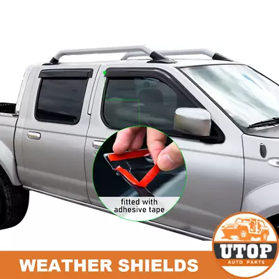 Injection Weather Shields Window Visors For Nissan Navara D22 1997-2015 Dual Cab • $39.19