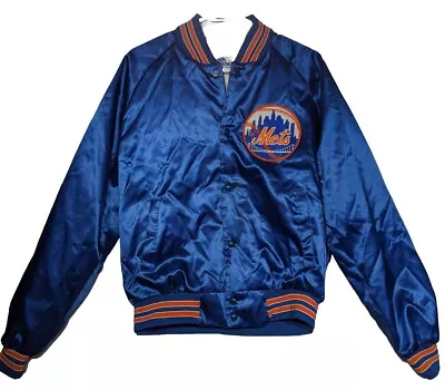 Vintage New York Mets Chalk Line Satin Jacket Mens Lg Made In USA Logo Patch • $79.97