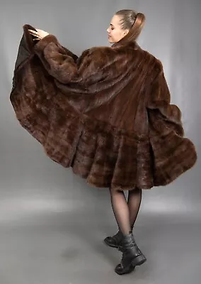 12093 Gorgeous Real Mink Coat Luxury Fur Jacket Swinger Beautiful Look Size 3xl • $470