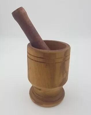 Large! Antique Mortar & Pestle Wooden Primitive Large Size Vintage  • $18.95