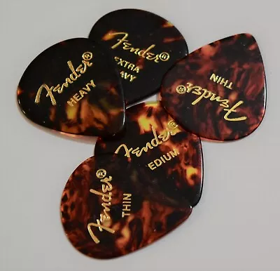 3 X Fender Guitar Picks Jazz Shell  551 Picks ThinMedium Heavy Or Extra Heavy • $5.55