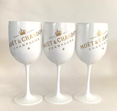 3 Moet & Chandon White Ice Imperial Acrylic Champagne Glasses X 3 • $20.95