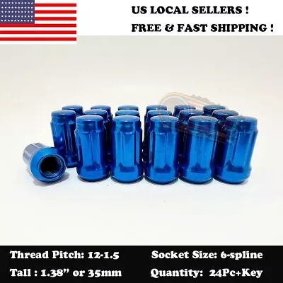 24pc+key Blue Spline Lug Nut 12x1.5 Fits Toyota Fj Tacoma Tundra 4runner 6x5.5 • $21.95