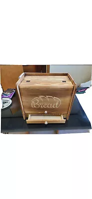 Bamboo Double Layer Regular Bread Box Natural Bamboo Bread Box W/ Cutting Board • $39