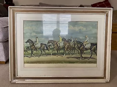 Warren Hill Newmarket By Alfred Munnings Antique Framed Print 32.5” X 24.5” • £35