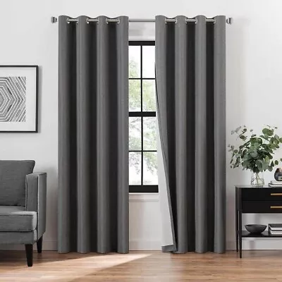 Eclipse Total Blackout Magnitech Curtains 2 Grommet Panels 52  X 84  Oscar Gray • $24.99