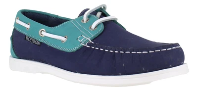 £21.99 • Buy Seafarer Yachtsman Womens Indigo/Teal Leather Casual Deck Boat Lace Up Shoes